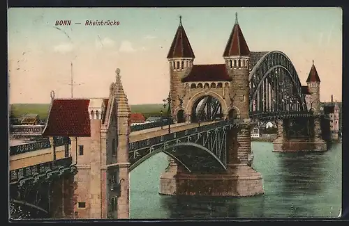AK Bonn, Blick auf die Rheinbrücke