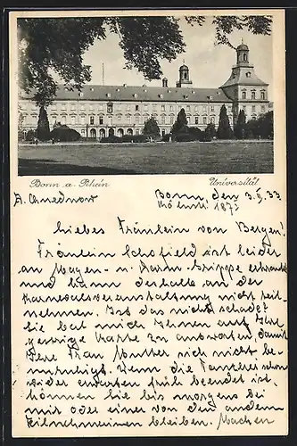 AK Bonn a. Rhein, Die Universität