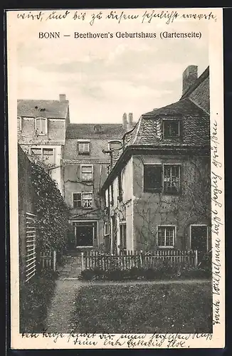 AK Bonn, Beethoven`s Geburtshaus, Gartenseite