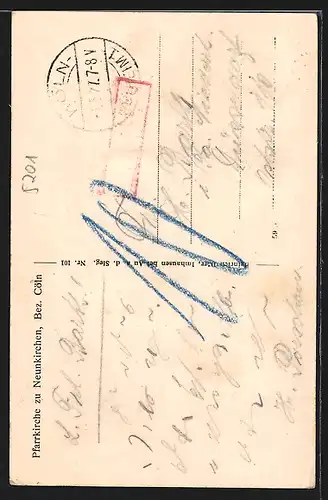 AK Neunkirchen /Bez. Cöln, Aussenansicht der Pfarrkirche