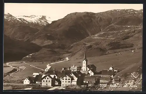 AK Realp an der Furka, Ortsansicht im Bergidyll