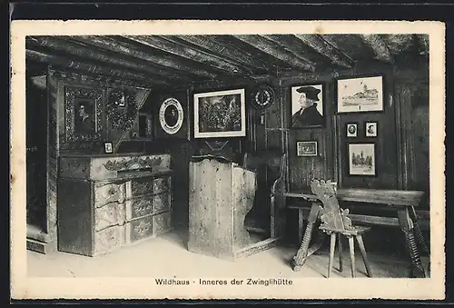 AK Wildhaus, Inneres der Zwinglihütte