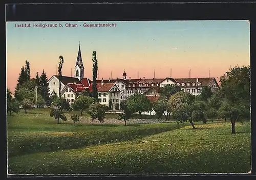 AK Cham, Gesamtansicht des Institut Heiligkreuz