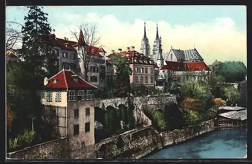 AK Basel, Münster mit Deutschrittergarten