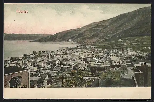 AK Tiberias, Ortsansicht am Wasser