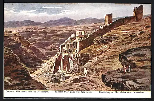 Künstler-AK Friedrich Perlberg: Jerusalem, Couvent Mar Saba