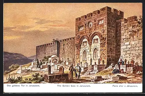 Künstler-AK Friedrich Perlberg: Jerusalem, Das goldene Tor