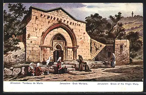 Künstler-AK Friedrich Perlberg: Jerusalem, am Eingang zum Grabe Mariens