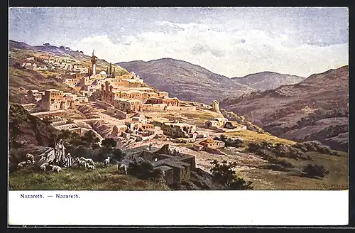 Künstler-AK F.Perlberg: Nazareth, Generalansicht