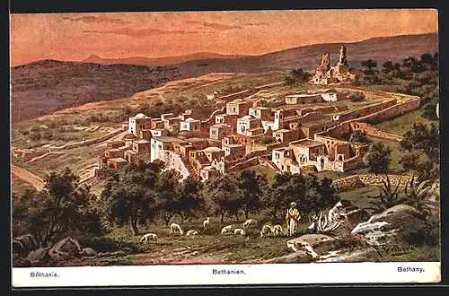 Künstler-AK Friedrich Perlberg: Bethanen, Totale mit Schäfer