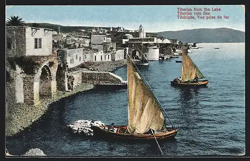 AK Tiberias, Ortspartie mit Booten