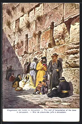 Künstler-AK Friedrich Perlberg: Jerusalem, Die Klagemauer der Juden
