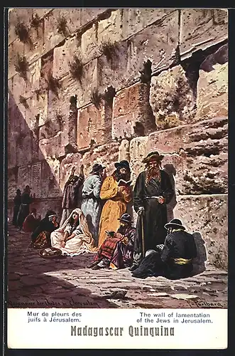 Künstler-AK Friedrich Perlberg: Jerusalem, Juden an der Klagemauer