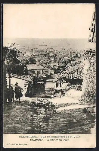 AK Salonique, Vue en miniature de la Ville