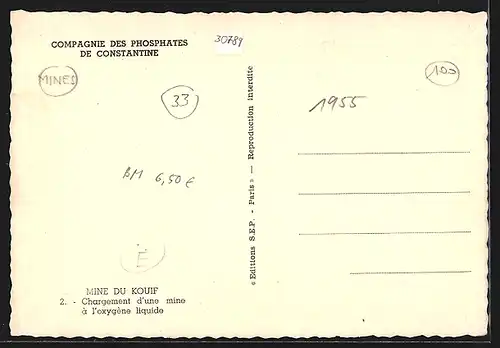 AK Kouif, Mine, Chargement d`une mine à l`oxygène liquide