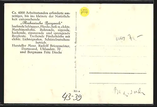 AK Mechanisches Bergwerk, Modellbau