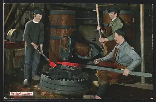 AK Fabrikarbeiter am Breitehammer, Serie Bergisch-Märkischer Gewerbefleiss