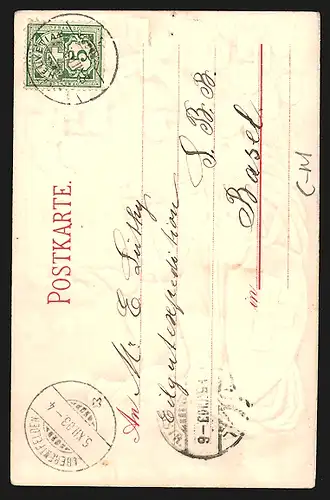 Lithographie Schweiz, Frau mit Schweiz-Wappen und Baum voll Kantone-Wappen