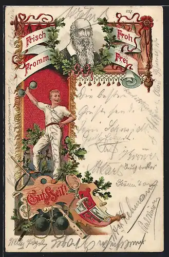 Lithographie Hamburg-Stellingen, Zur Erinnerung an das Gauturnfest des Elbgaues Stellingen-Langenfelde 1899