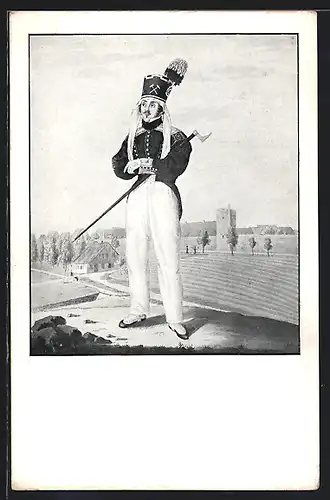 Künstler-AK Bergakademiker in Paradeuniform