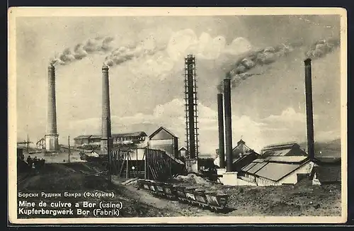AK Bor, Kupferbergwerk mit Schornsteinen
