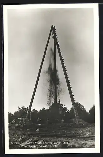 AK Gbely, Naphtabergbau, Eruption bei der Förderung