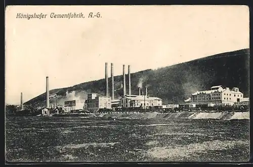 AK Königshof, Teilansicht der Cementfabrik, A.-G.