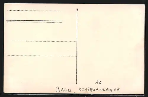 Foto-AK Baku, Flusspartie am Schiffsanleger