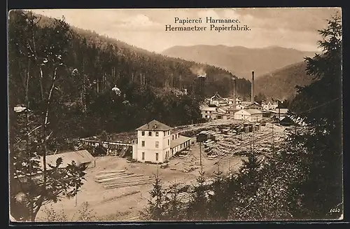 AK Harmanee, Ansicht der Hermanetzer Papierfabrik