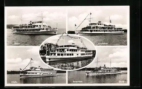 AK Bodensee-Dampfer Baden, Schwaben, Deutschland und Allgäu