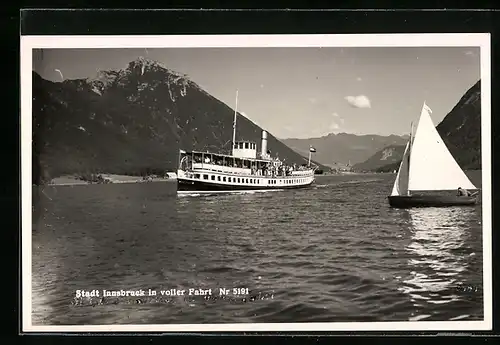 AK Dampfer Stadt Innsbruck in voller Fahrt