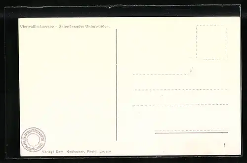 AK Vierwaldstättersee, Salondampfer Unterwalden in Fahrt