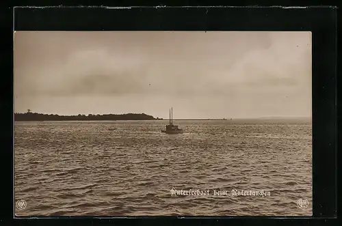 AK Unterseeboot beim Untertauchen