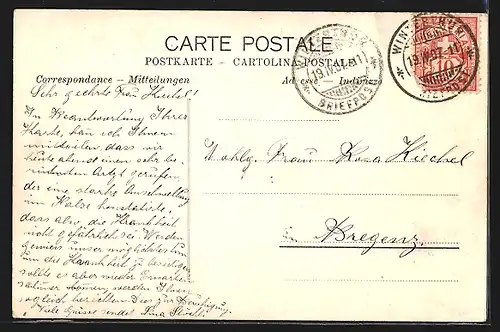 AK Winterthur, Strassenblick in die Oberthorgasse