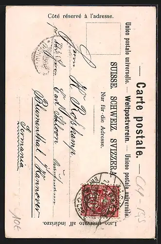 AK Basel, St. Elisabethenstrasse mit Blick zur Kirche