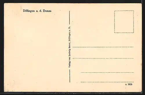 AK Dillingen a. d. Donau, Ortsansicht mit Wegkreuz