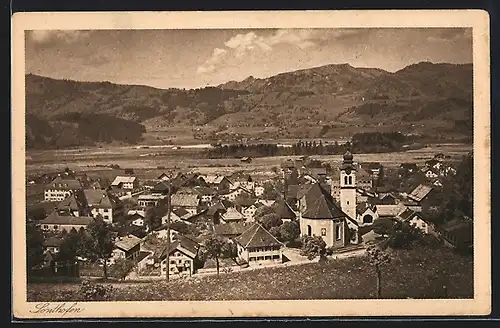 AK Sonthofen, Ortsansicht mit Kirche