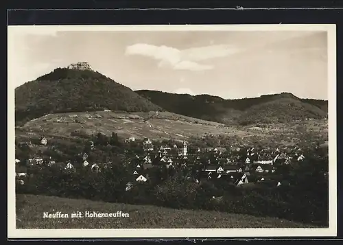 AK Neuffen, Ortsansicht mit Feste Hohenneuffen