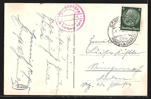 AK Stolberg i. Harz, Blick vom Mägdesprung ins Zechental