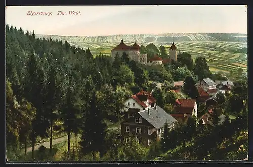 AK Elgersburg /Thür. Wald, Blick auf Ort und Burg