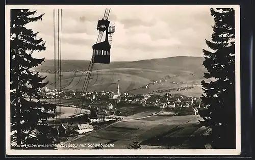 AK Oberwiesenthal /Erzgeb., Ortsansicht mit Schwebebahn