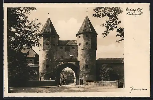 AK Amberg, Blick auf das Nabburger Tor