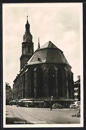 AK Heidelberg, Strassenpartie vor der Heiliggeistkirche