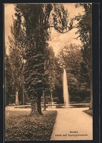 AK Brühl / Rheinl., Park mit Springbrunnen