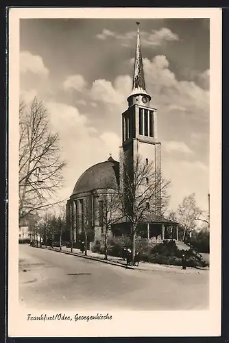 AK Frankfurt /Oder, Strassenpartie an der Georgenkirche