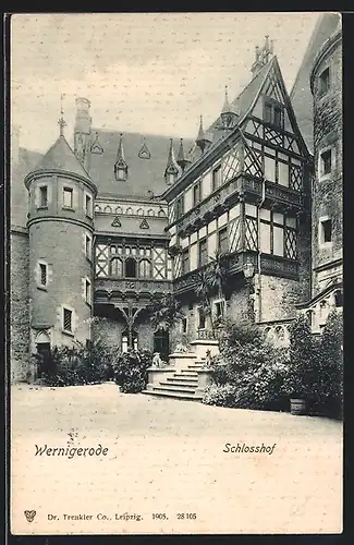 AK Wernigerode, Partie im Schlosshof