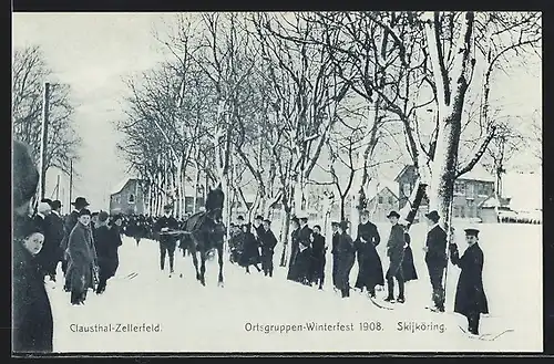 AK Clausthal-Zellerfeld, Ortsgruppen-Winterfeld 1908, Skijköring