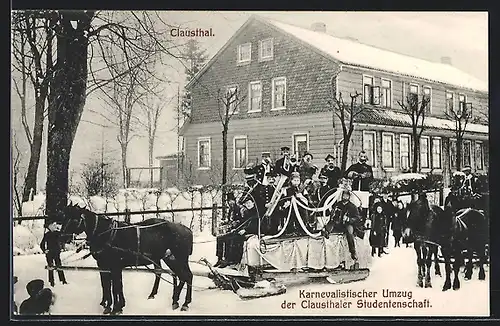 AK Clausthal, Karnevalistischer Umzug der Studentenschaft, studentische Szene