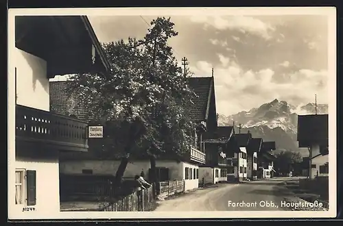 AK Farchant /Obb., Hauptstrasse mit Handlung von Josef Strötz