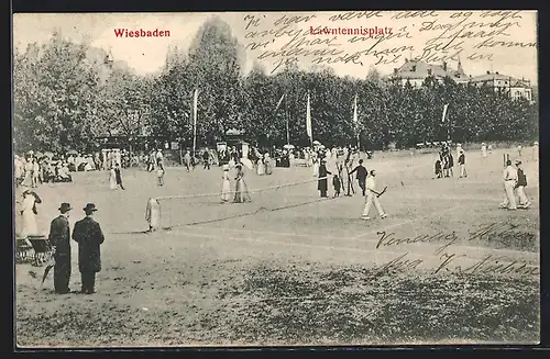 AK Wiesbaden, Blick auf den Lawntennisplatz
